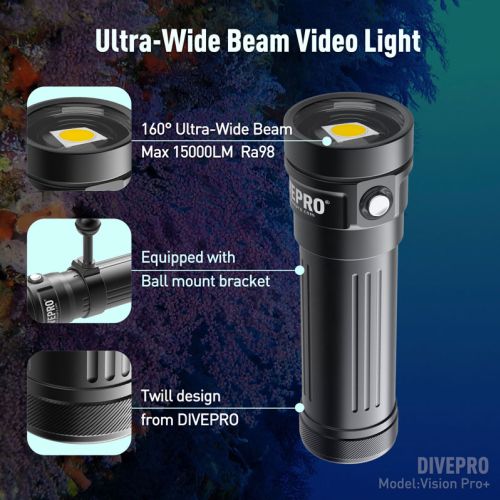 Divepro latarka foto/video VisionPro+ 15000 lumenów ()
