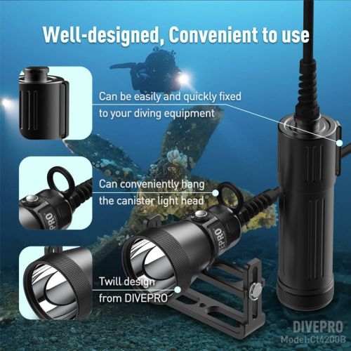 Divepro latarka z kanistrem 4200 lumenów ()