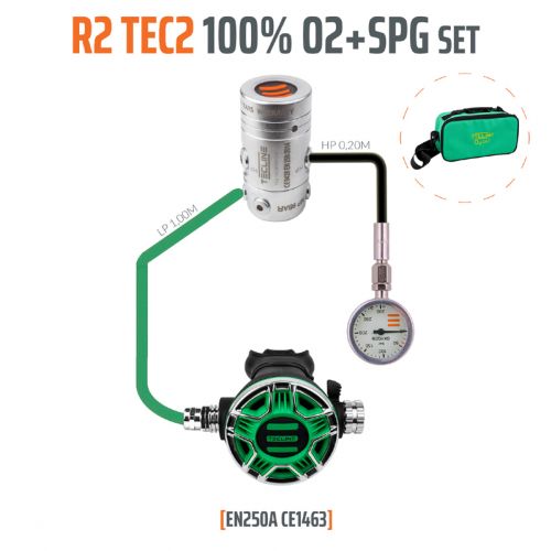 Tecline automat oddechowy R2 Tec2 O2 z manometrem  (T15445)