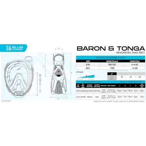 Cressi zestaw Baron + Tonga (SE015202)